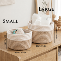 Lot de 3 paniers de rangement en corde de coton tressée pour serviettes de bain, articles de toilette, produits de soin, bureau et étagères domestiques