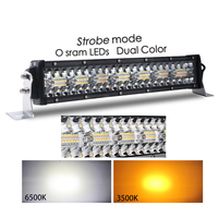 E Mark-Barra de luz Led para coche y camión, Barra estroboscópica IP68 Super brillante de 24V, 22 '', 32'', 52 '', 12D, Color blanco ámbar, intermitente