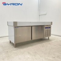 Table à glace robuste en acier inoxydable pour la restauration, table de refroidissement pour supermarché, fruits frais, viande, plan de travail réfrigéré
