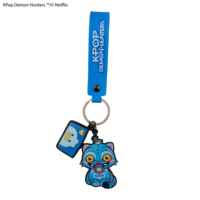 Llavero de Muñeca de PU con Diseño de Animal de Dibujos Animados K-Demon Hunters, Seguro, de Cobre, para el Hogar, Oficina, Escuela, Negocios, Regalo de San Valentín, con Serigrafía