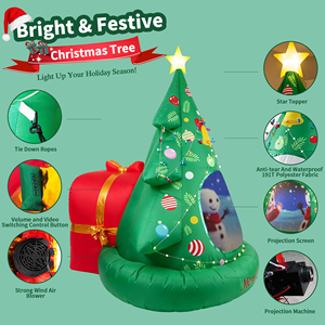 Décorations de Noël gonflables pour l'extérieur, sapin de Noël gonflable lumineux, décoration de jardin gonflable avec étoile sur le sommet - Product Image 3