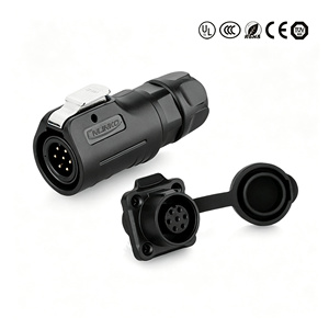 Connecteur étanche LP12 M12 7/8 broches en plastique PBT, prise d'alimentation 3A, fiche circulaire pour connexion de signal LED extérieur IP67 - Product Image 1