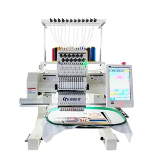 12 nadeln 600 * 400 mm einkopf-stickmaschine computergesteuerte mützen shirts 3d-logo-stickmaschine preis zum verkauf
