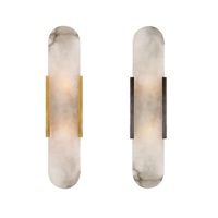 Lampe murale LED TSINYE moderne pour la décoration intérieure, en marbre, avec éclairage haut et bas, en pierre naturelle, en verre d'albâtre blanc, longue et linéaire