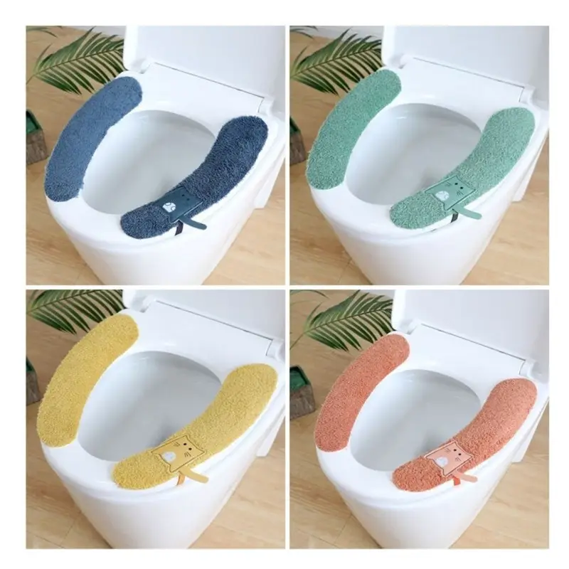 Plüsch Warmer Toiletten sitz bezug Wasch bares und wieder verwendbares Toiletten sitzkissen Kissen für den Winter, passend für alle Toiletten sitze