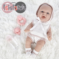 Poupée Reborn de 12 pouces en vinyle souple, modèle de bébé nouveau-né réaliste, corps entier, en silicone, avec biberon