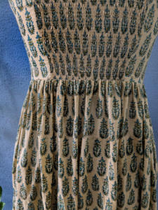 Robe maxi estivale tissée à la main, imprimée en bloc, en pur coton, sans bretelles, sans manches, style décontracté, avec deux poches latérales - Product Image 6