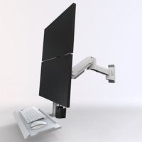 Support de moniteur réglable sur roulettes Meisonic T8-GA02KB-SPA en alliage d'aluminium, support de clavier, support d'affichage pour salle de contrôle, 32 pouces