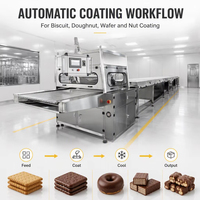 Machine d'enrobage automatique au chocolat TUORONG, machine commerciale pour biscuits, gaufrettes et gâteaux, avec tunnel de refroidissement