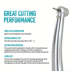 Tandheelkundig product LED-handstuk drukknop 3-weg spray drukknop keramische cartridge roterende turbine hoge snelheid E-generator - Product Image 5