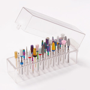 Boîte de présentation transparente à 30 trous pour embouts de ponceuse à ongles, support de rangement pour têtes de polissage, organisateur pour salon de manucure et nail art - Product Image 1