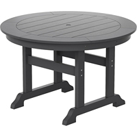 Table de salle à manger ronde en plastique HDPE moderne, personnalisable pour la location commerciale, avec hauteur réglable, idéale pour les événements extérieurs à la ferme et au parc