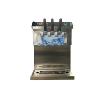 Machine à glace molle SURRI USA en acier inoxydable, sans glace pilée, pour la préparation de glaces au lait/yaourt/chocolat, 3 saveurs, facile à utiliser, nouvelle version.
