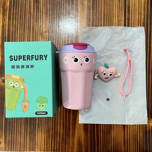 Botol minum vakum berdinding ganda 420ml, lucu dan imut, terbuat dari stainless steel, dapat digunakan kembali, terinsulasi, dengan tutup flip. - Product Image 6
