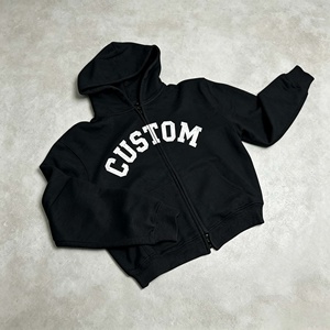 Sudadera con capucha personalizada al por mayor para hombre, de peso pesado, sin cordón, con cremallera, estilo urbano, hombros caídos, de forro polar - Product Image 1