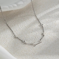 Collar con Colgante de Acero Inoxidable con Nombre Personalizado DIY, Certificado CE, con Forma de Corazón Hueco, para Regalo del Día de San Valentín