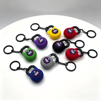 Porte-clés en PVC souple en gros, design Kettlebell, cadeau motivant pour les haltérophiles et les amateurs de fitness, porte-clés personnalisé