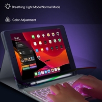 RGB Backlit warna-warni 10 inci 78 tombol, Keyboard Blutoth untuk ponsel Tablet, Keyboard nirkabel