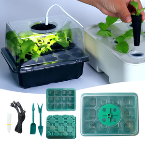 Boîte à <span class=keywords><strong>semis</strong></span> 6/12/15/24 cellules, pépinière, couleur verte et noire, avec ou sans lumière, boîte en matériau PET - Product Image 5