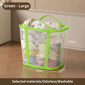 Panier à linge pliable et portable en maille pour dortoirs et maisons, écologique, résistant à l'eau, pour ranger les vêtements sales et les chaussettes - Product Image 4