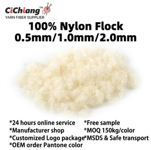 Fibra de Nylon 66 Teñida con Patrón de Flocado en Polvo 1.5d*0.6mm para Hilado, Cajas de Joyería, Juguetes, Ignífuga y Ecológica - Product Image 1
