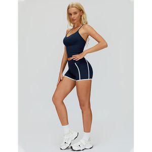 Two Piece Workout Set Women Crop <b>Top</b> High Waist Shorts Crisscross Straps Quick Dry Yoga Gym Active Outfits With Pockets - Product Image 4