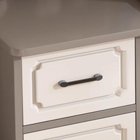 Ensemble coiffeuse moderne multifonctionnelle à 4 tiroirs avec chaise et meuble de rangement pour chambre, hôtel, salle de bain, salon, miroir inclus