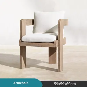 Sofá Modular de Madera de Teca para Exterior de Ocio Nórdico para Patio Jardín Villa <span class=keywords><strong>Terraza</strong></span> Diseño Elegante Concepto de Vida al Aire Libre - Product Image 6