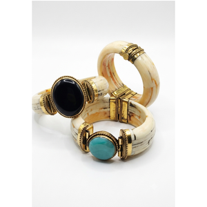 Best Quality Bone Stone Bangles <b>Boho</b> Ethnic Vintage Statement Fashion Jewelry For Women Party Wedding Festival Daily Wear Gift - Product Image 4