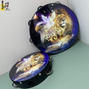 Tambourin en bois personnalisé de 8 pouces et 10 pouces, instruments de musique à main, <span class=keywords><strong>percussion</strong></span>, tambourin pour adultes, tambourin en bois - Product Image 5