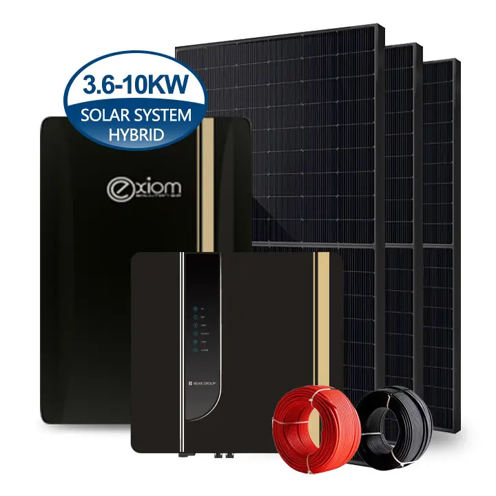 Inicio Híbrido 5kw 6kw 10kw Fotovoltaico Hogar fuera de la red Sistemas de energía solar 5kwh 6kwh 10kwh Sistema de energía solar Kit solar