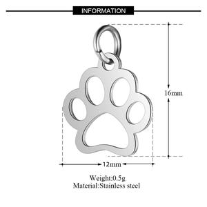 10 unids/lote 15mm Acero inoxidable perro mascota gato pata huella colgante pulsera encantos chapado en oro <span class=keywords><strong>para</strong></span> niños - Product Image 2