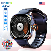 Montre connectée SENBONO M99 4G avec écran AMOLED de 2,16 pouces, IP67, Wi-Fi, GPS, SIM, NFC, lampe de poche, sports de plein air, assistant vocal Android AI, grand format