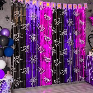 Cortina de Flecos Metálicos con Estampado de Huellas de Perro en Rosa y Morado, Fondo de Lentejuelas para Decoración de Fiestas de Cumpleaños con Temática de Mascotas, Personalizable - Product Image 3