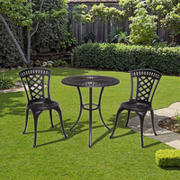 Ensemble de table et de chaises de bistrot d'extérieur en aluminium portable Joyeleisure pour usage hôtelier, balcon et terrasse