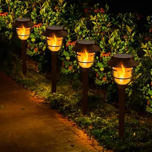 Bright Solar Powered Garden Lights With Warm White LED Auto On/Off Waterproof Path Lights For Yard Patio Walkway Driveway