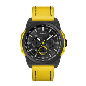 Haute qualité hommes Ultra-mince en acier inoxydable <span class=keywords><strong>montre</strong></span>-bracelet en cuir <span class=keywords><strong>noir</strong></span> 5mm marque d'affaires de luxe personnalisable Quartz rose - Product Image 5