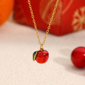 Collier pendentif de Noël en acier inoxydable plaqué or 18 carats, chaîne de clavicule unisexe, cadeau de fête, bijoux - Product Image 3