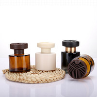 Bouteilles de diffuseur à roseaux en verre ambré noir personnalisées, vides, 120 ml, avec bouchon, pour parfum et huiles essentielles