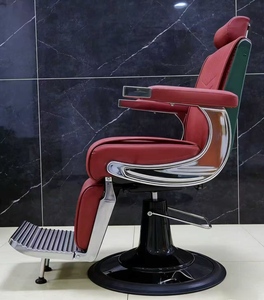 Sillón de Peluquería Vintage con Respaldo Alto, Exclusivo para Salón de Belleza, Plegable y Ajustable para Afeitado y Peluquería - Product Image 6