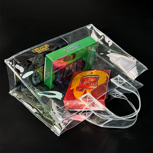 Großhandel transparente <span class=keywords><strong>PVC</strong></span> Einkaufstaschen Verpackung-wasserdichte Kunststoff-Geschenkt üten für Lebensmittel mit benutzer definierten Logo-Druck - Product Image 1