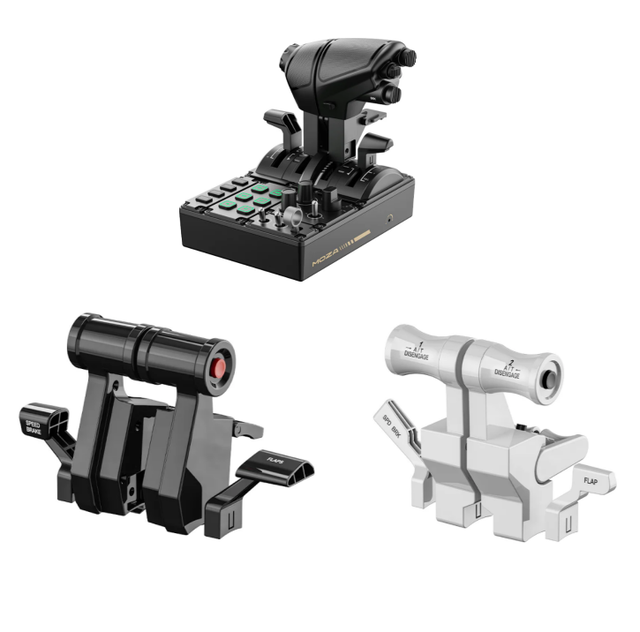 MOZA Flight Control Bundle | TQA Airbus + TQB Boeing + MTQ Modular Throttle Quadrant Set-Includes Packaging-presale