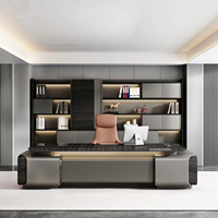 Bureau de direction moderne de luxe avec armoire de rangement, finition en bois écologique, réglable, durable, taille personnalisable pour usage commercial