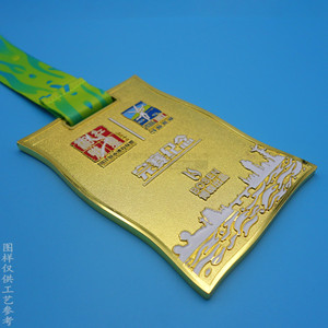 Custom Metal Marathon Medal Zinc Alloy Painted Geometric Shape Durable Business Gift - Product Image 3