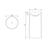 Lavabo autoportant en pierre artificielle pour salle de bains moderne de luxe Cuvette de forme ronde sur pied à surface solide Égouttoir inclus