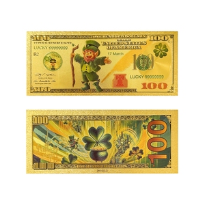 Promosi uang 100 tahan air hari St. Patrick uang kertas berlapis Foil emas 24k untuk hadiah koleksi - Product Image 3