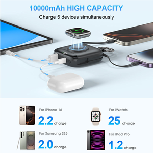 Banco <span class=keywords><strong>de</strong></span> Energía Portátil <span class=keywords><strong>de</strong></span> 22.5W para Viajes, Carga Rápida, Pantalla LED, 10000mAh, Mini Banco <span class=keywords><strong>de</strong></span> Energía con Cable Dual para <span class=keywords><strong>iPhone</strong></span> IWatch1-9 - Product Image 6