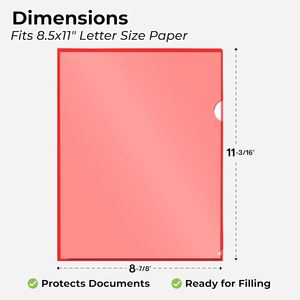 Dunwell Clear Pp Plastic <b>Folder</b> (12 Pack Assorted Colors) Acid-Free <b>Project</b> File Sleeves Letter Size 8.5X11 Documents - Product Image 2