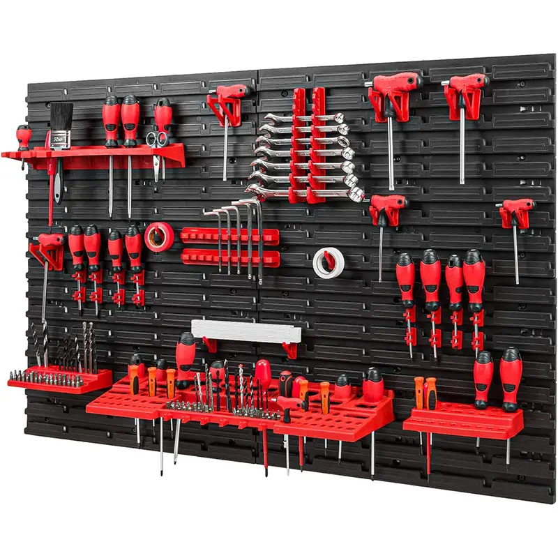 1152 x 780 mm Plastik-Pegboard-Wandorganizer mit 38 Zubehör Garage Werkzeug-Speicherbehälter für Werkzeuglagerung und Organisation