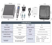 PKAISS M8 Stylo Derma sans fil portable en alliage d'aluminium rechargeable par USB avec garantie d'un an pour la thérapie cutanée et l'utilisation en salon (Microneedling)